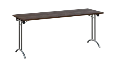 SLC 180 chrom skládací jednací stůl 1800x600, deska 25 mm, podnož chrom, deska ořech královský